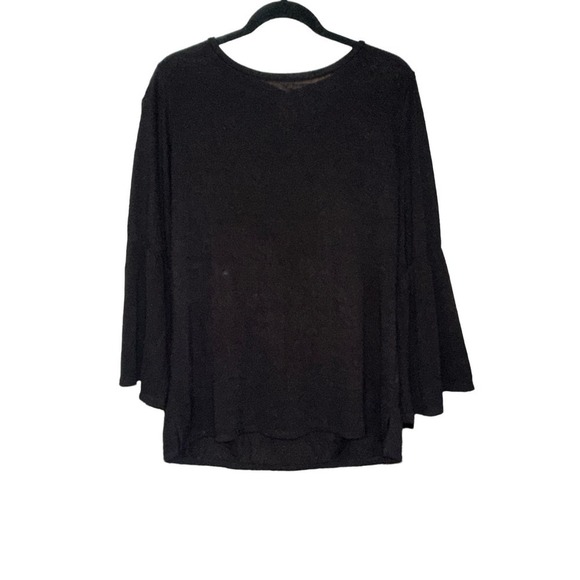 Sanctuary Women's Bell Sleeve Crew Neck Pullover Knit Blouse Size M Black - Picture 2 of 9